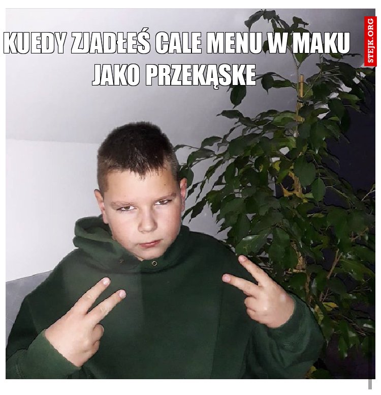 Kuedy zjadłeś cale menu w maku jako przekąske 