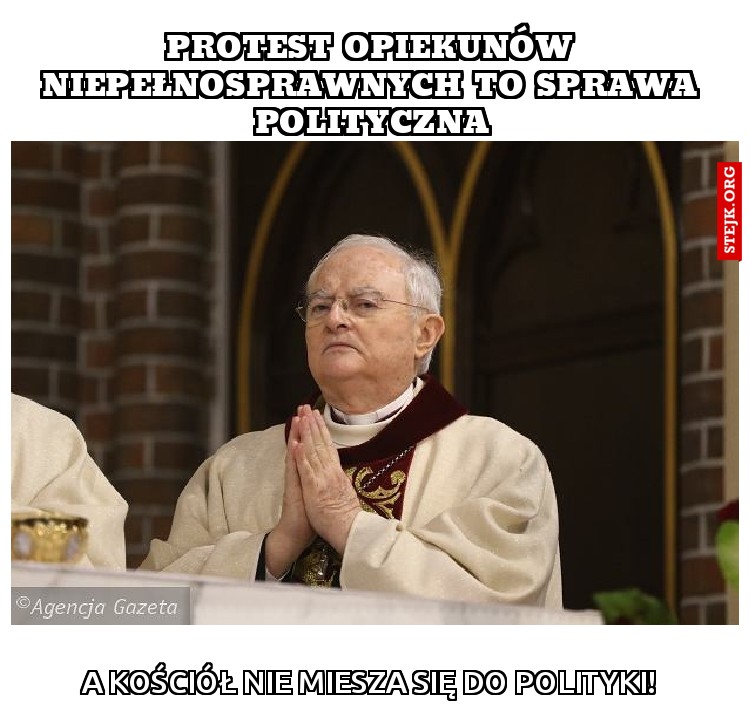 Protest opiekunów niepełnosprawnych to sprawa polityczna