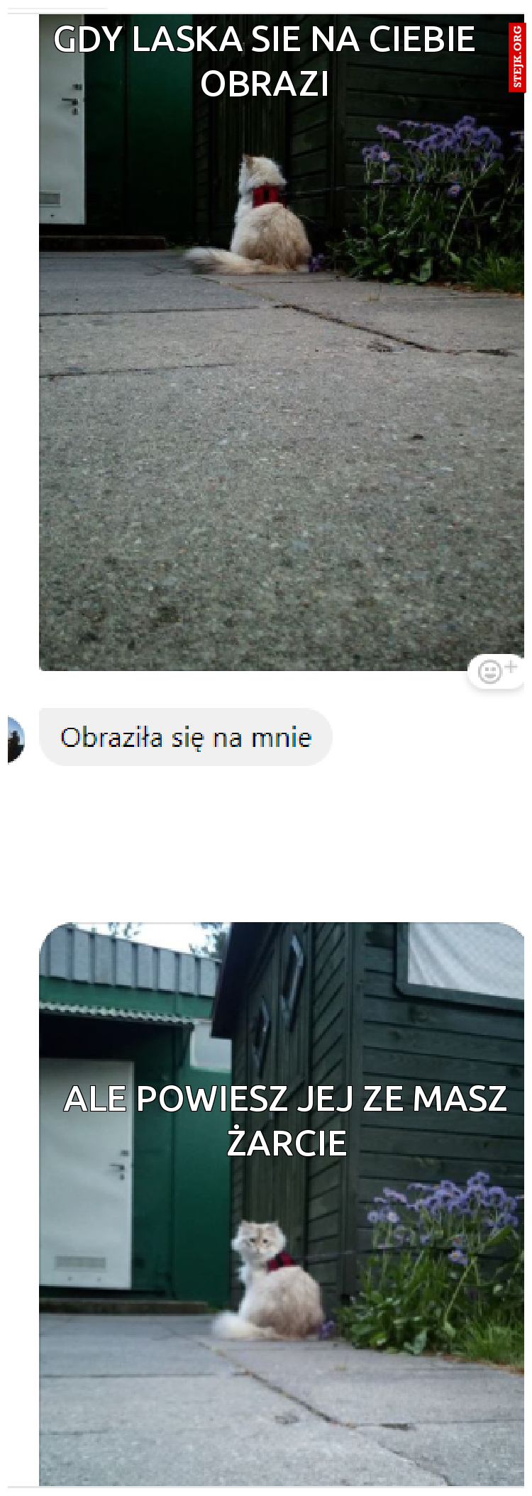 gdy laska sie na ciebie obrazi