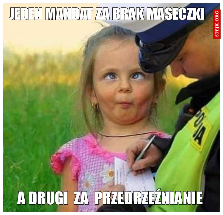 jeden mandat za brak maseczki
