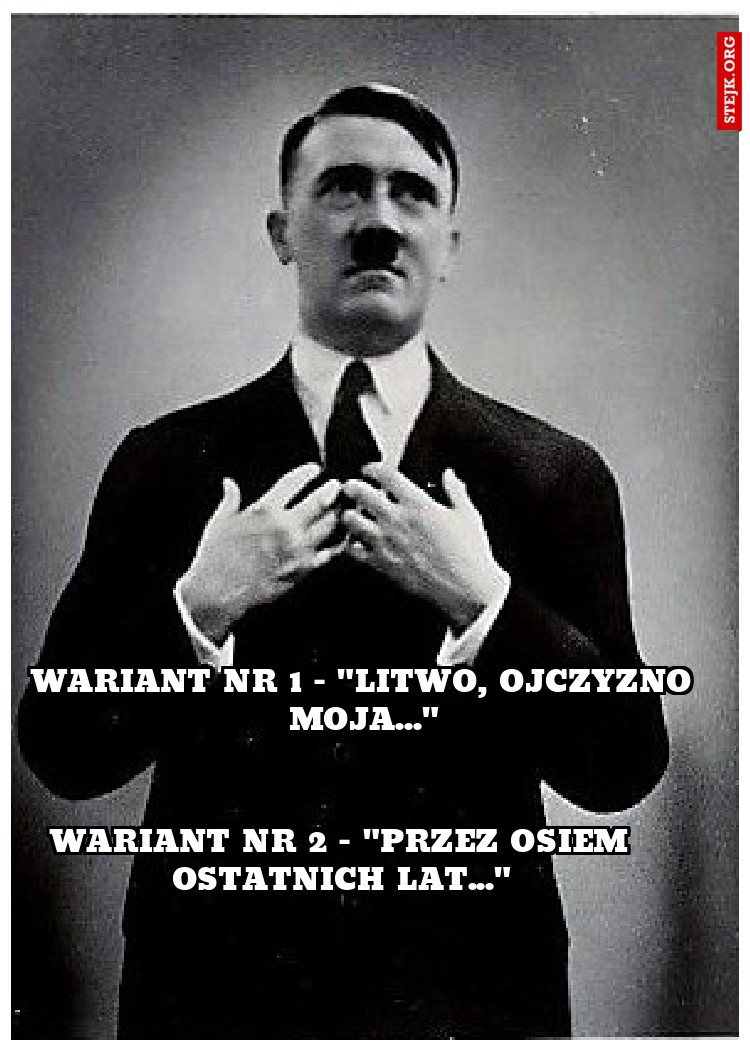 wariant nr 1 - "litwo, ojczyzno moja..."