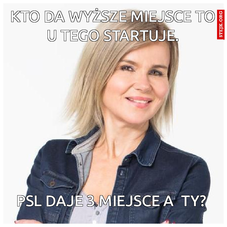 Kto da wyższe miejsce to u tego startuje.