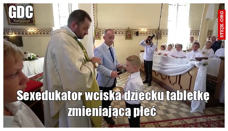 Sexedukator wciska dziecku tabletkę zmieniającą płeć 
