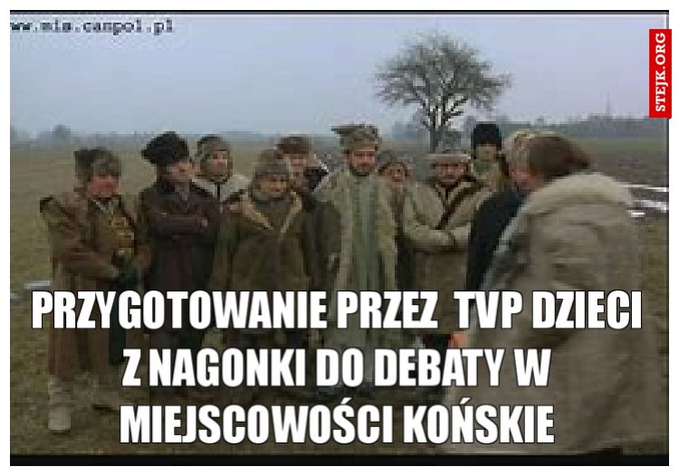 PRZYGOTOWANIE PRZEZ  TVP DZIECI Z NAGONKI DO DEBATY W MIEJSCOWOŚCI kOŃSKIE