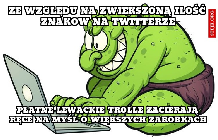 ze względu na zwiekszoną ilość znakow na twitterze