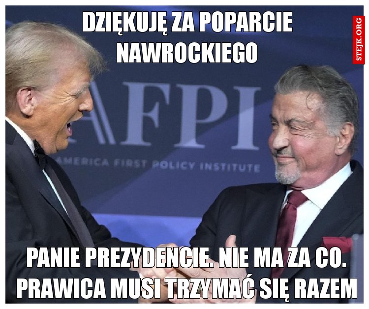 Dziękuję za poparcie Nawrockiego
