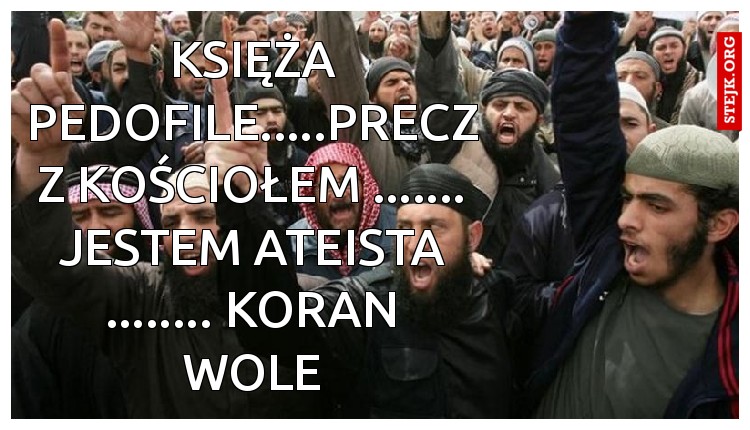 księża pedofile.....precz z kościołem ....... jestem ateista ........ koran wole