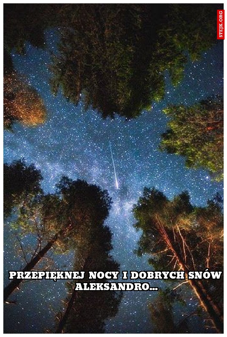 przepięknej nocy i dobrych snów aleksandro...