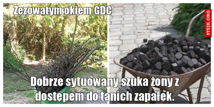 Dobrze sytuowany szuka żony z dostępem do tanich zapałek.