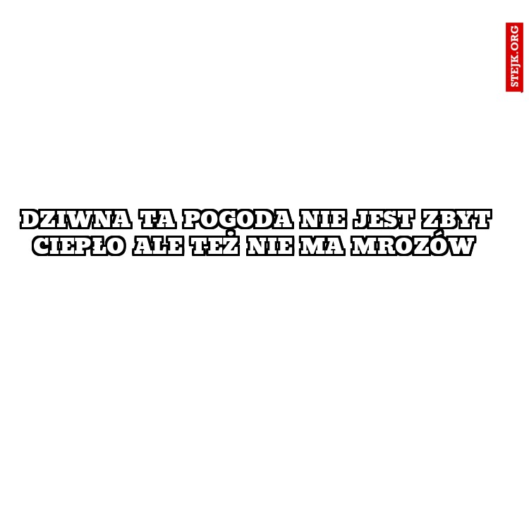 Dziwna ta pogoda nie jest zbyt ciepło ale też nie ma mrozów 