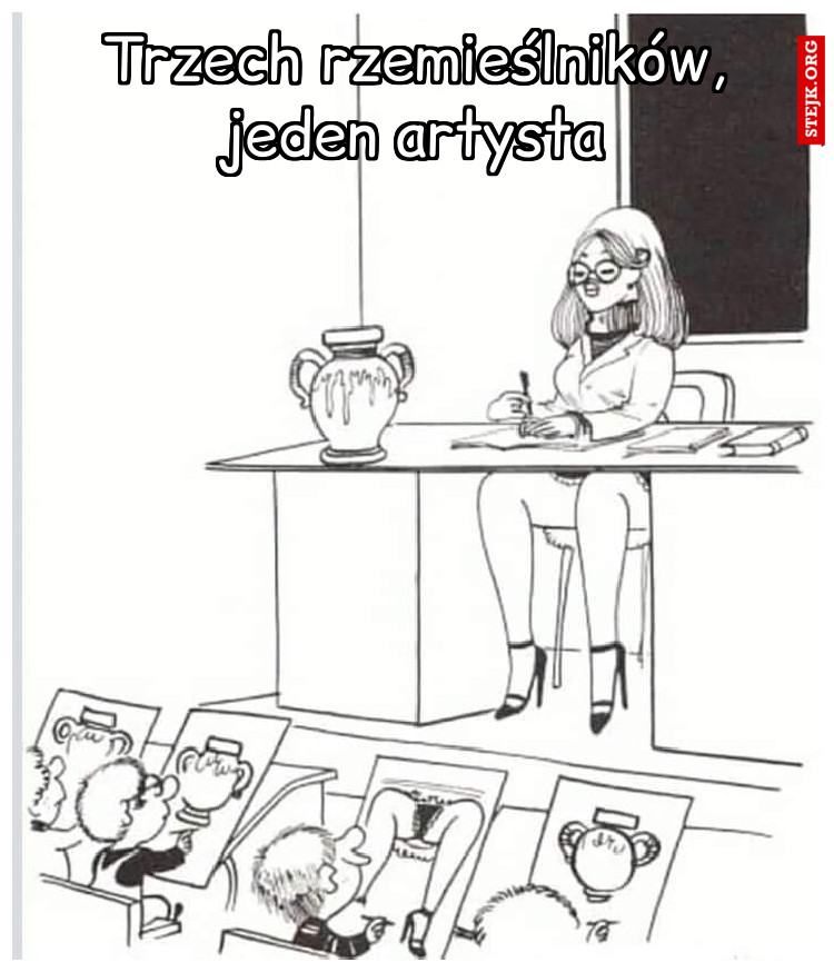 Trzech rzemieślników, jeden artysta