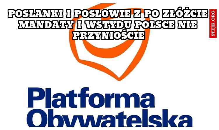 posłanki i posłowie z po złóżcie mandaty i wstydu polsce nie przynioście