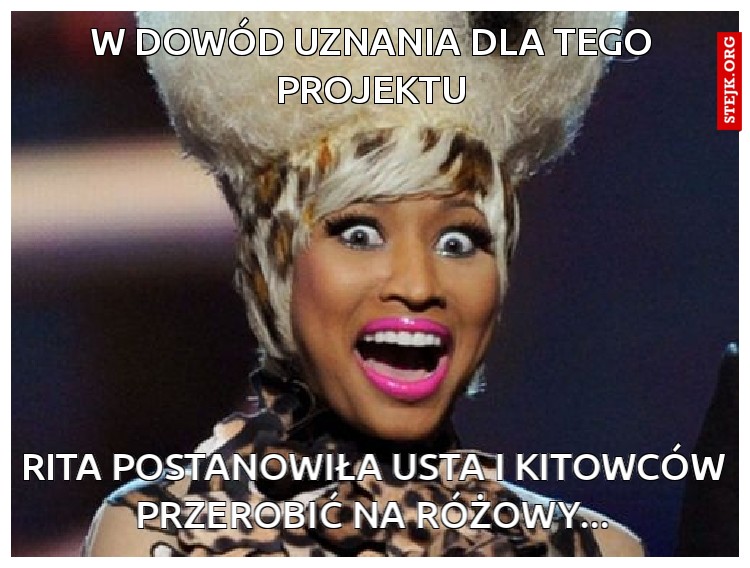 w dowód uznania dla tego projektu