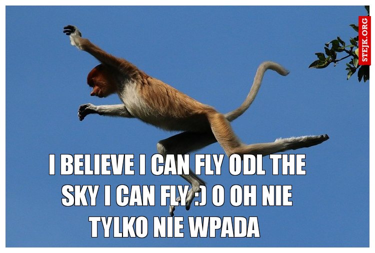 I believe I can fly odl the sky I can fly o oh nie tylko nie wpadaj 