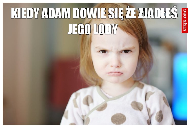 Kiedy Adam dowie się że zjadłeś jego lody 