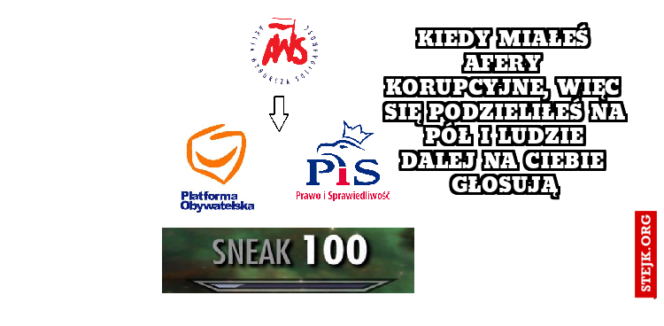 Kiedy miałeś afery korupcyjne, więc się podzieliłeś na pół i ludzie dalej na ciebie głosują