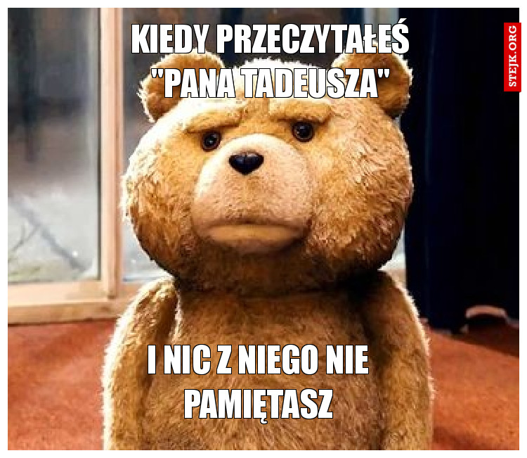 kiedy przeczytałeś ''pana tadeusza''