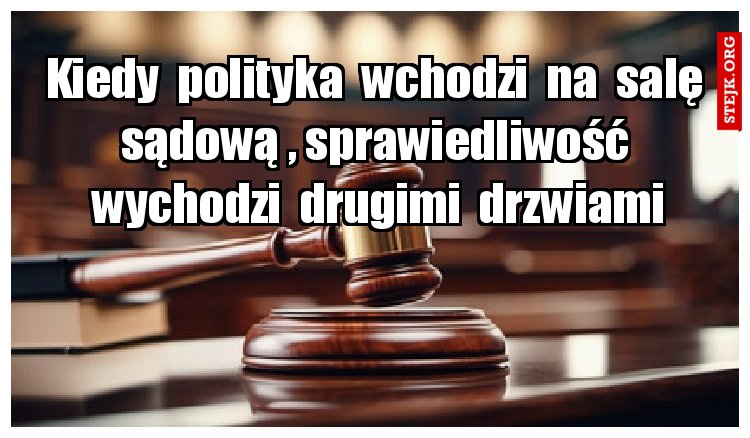 Kiedy  polityka  wchodzi  na  salę  sądową , sprawiedliwość  wychodzi  drugimi  drzwiami