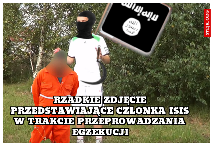 Rzadkie zdjęcie przedstawiające członka isis w trakcie przeprowadzania egzekucji
