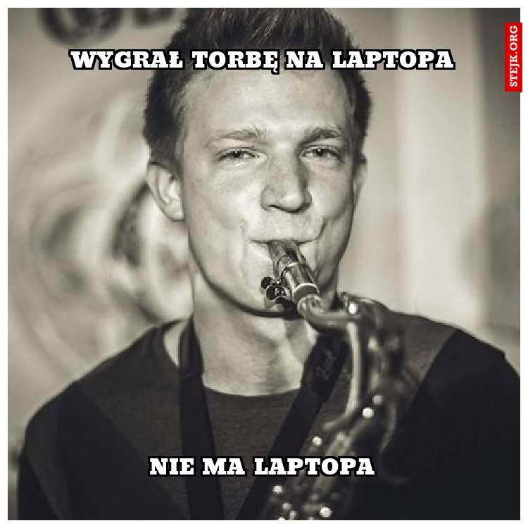 wygrał torbę na laptopa