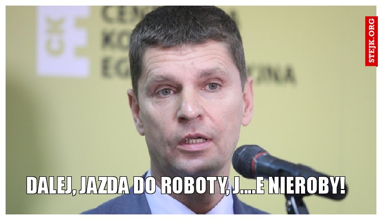 Dalej, jazda do roboty, j....e nieroby! 
