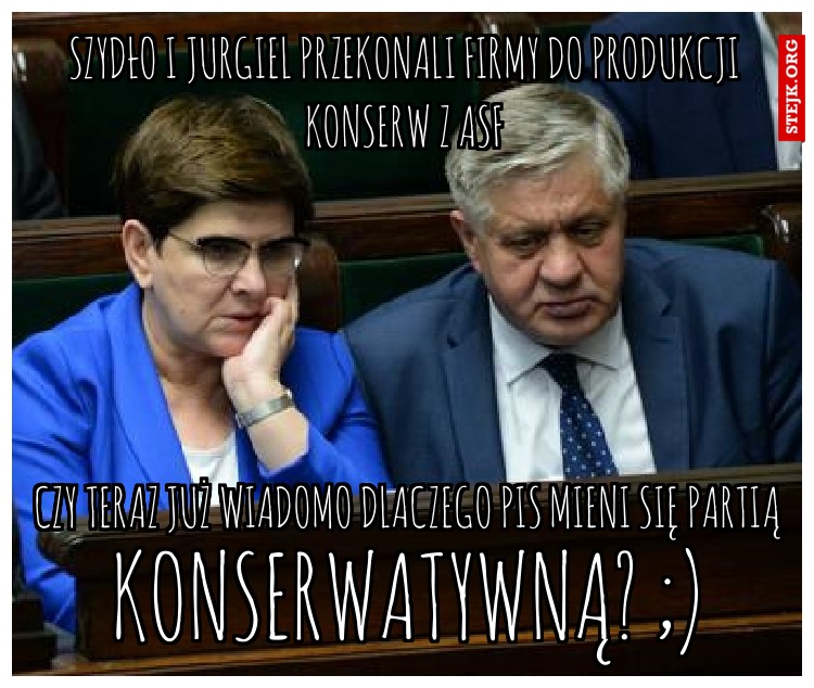 Szydło i Jurgiel przekonali firmy do produkcji konserw z ASF