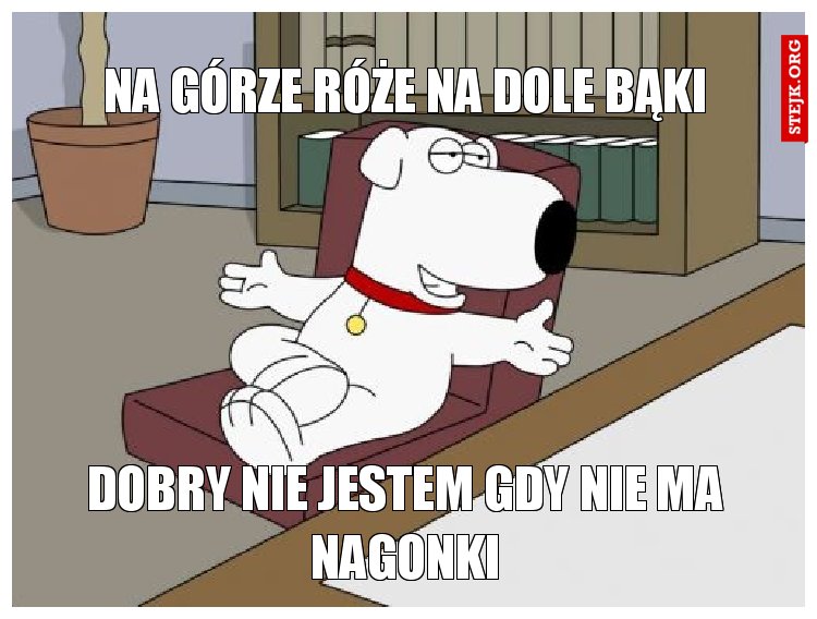 Na górze róże na dole bąki