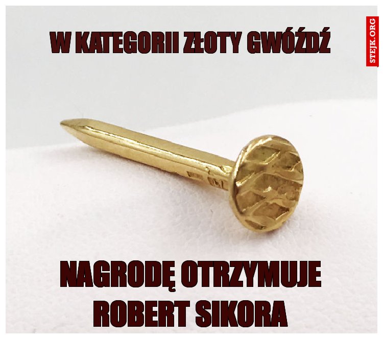 W kategorii złoty gwóźdź