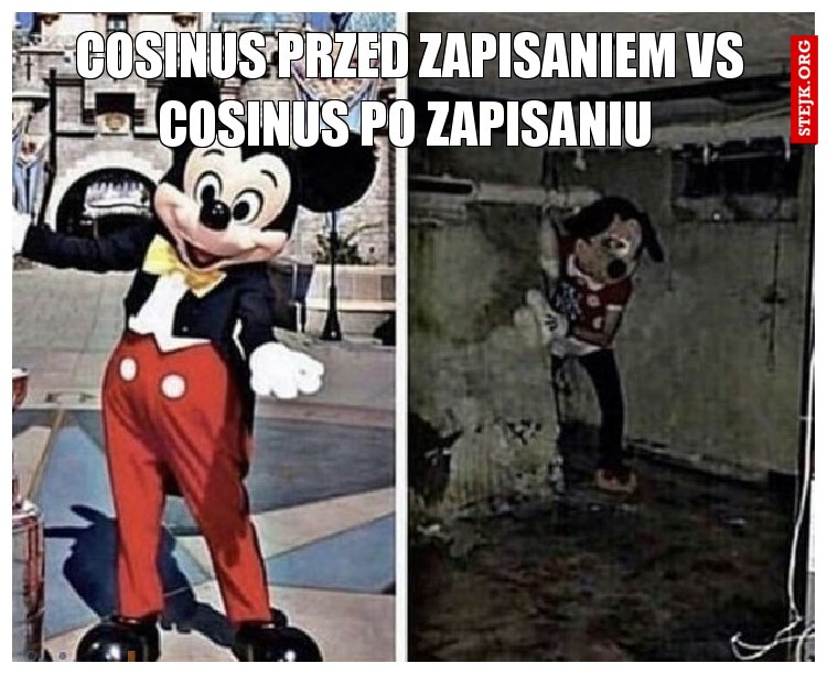 Cosinus przed zapisaniem vs cosinus po zapisaniu 