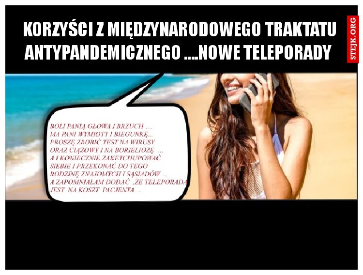 korzyści z międzynarodowego traktatu antypandemicznego ....NOWE TELEPORADY 