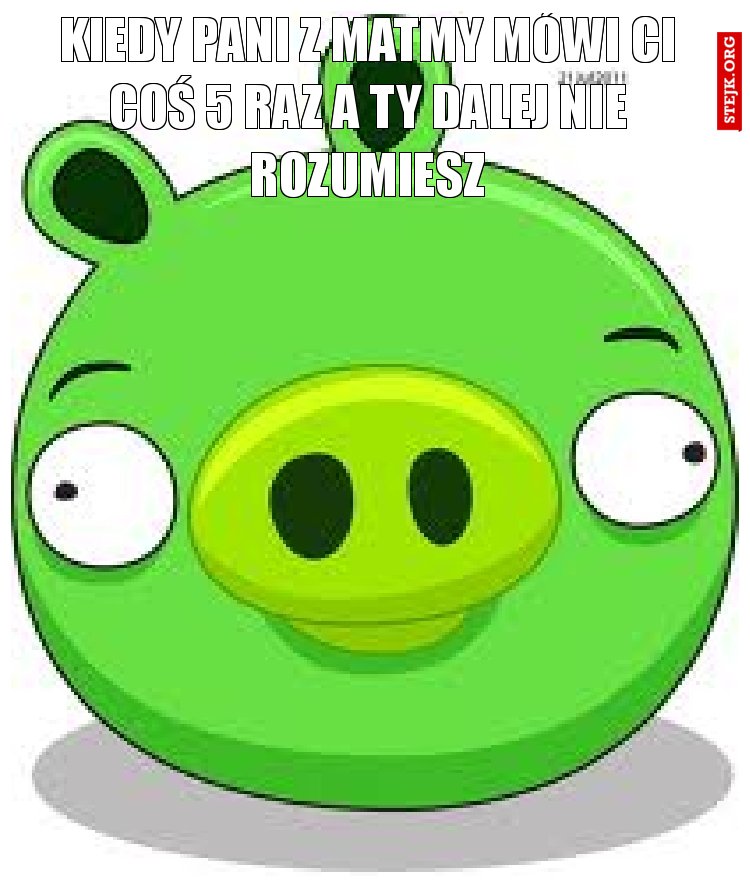 Kiedy Pani z matmy Mówi ci coś 5 raz a ty dalej nie rozumiesz