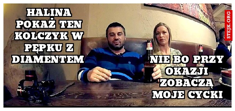 Halina pokaż ten kolczyk w pępku z diamentem 
