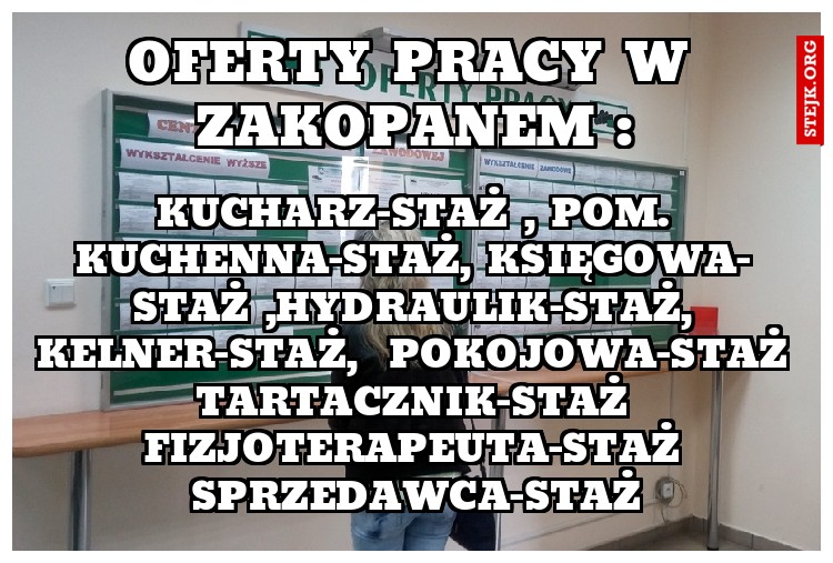 oferty pracy w zakopanem :
