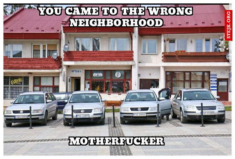 YOU CAME TO THE WRONG NEIGHBORHOOD