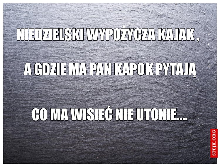 Niedzielski wypożycza kajak , 
