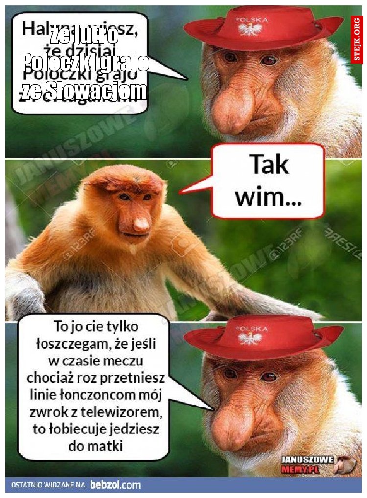 Halyna wiesz że jutro Poloczki grajo ze Słowacjom ?