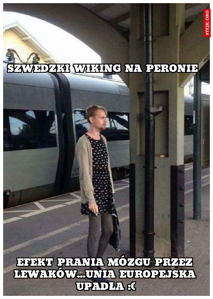 szwedzki wiking na peronie