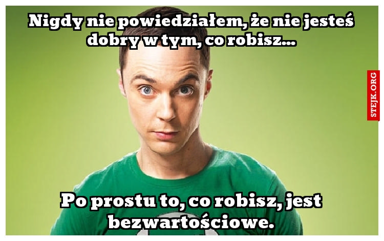 Nigdy nie powiedziałem, że nie jesteś dobry w tym, co robisz...