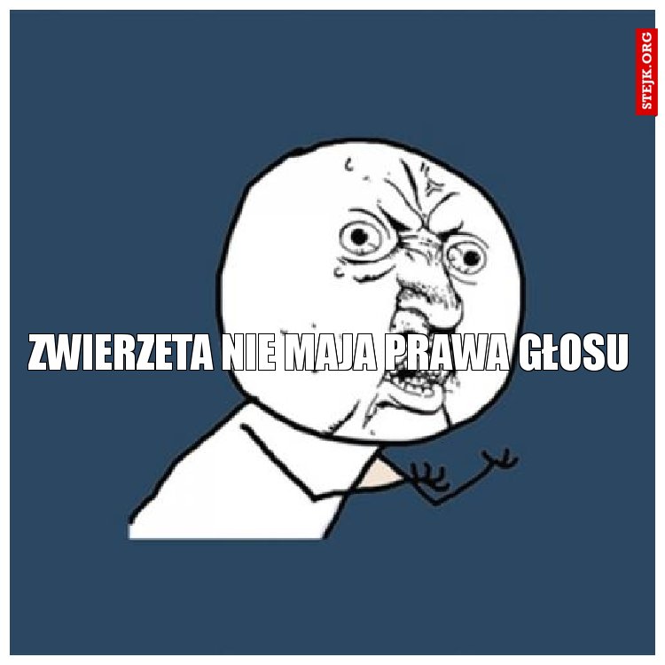 ZWIERZETA NIE MAJA PRAWA GŁOSU
