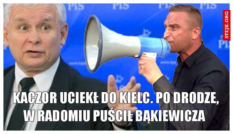 Kaczor uciekł do Kielc. Po drodze, w Radomiu puścił Bąkiewicza 