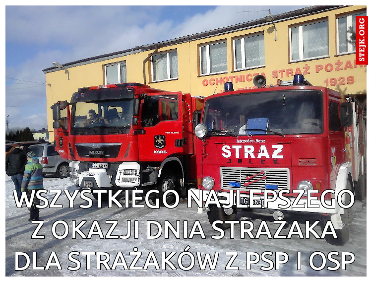 WSZYSTKIEGO NAJLEPSZEGO Z OKAZJI DNIA STRAŻAKA DLA STRAŻAKÓW Z PSP I OSP