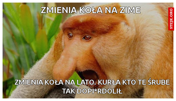Zmienia koła na zime