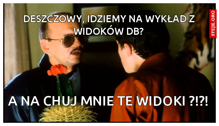 DESZCZOWY, IDZIEMY NA WYKŁAD Z WIDOKÓW DB?