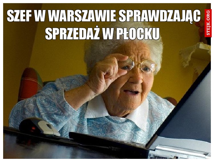 Szef w Warszawie sprawdzając sprzedaż w Płocku 