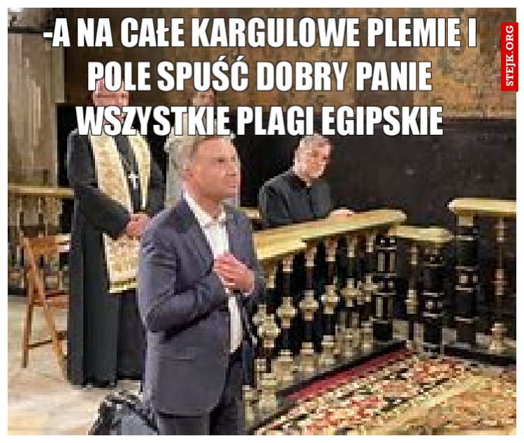 -A na całe kargulowe plemie i pole spuść dobry Panie wszystkie plagi egipskie