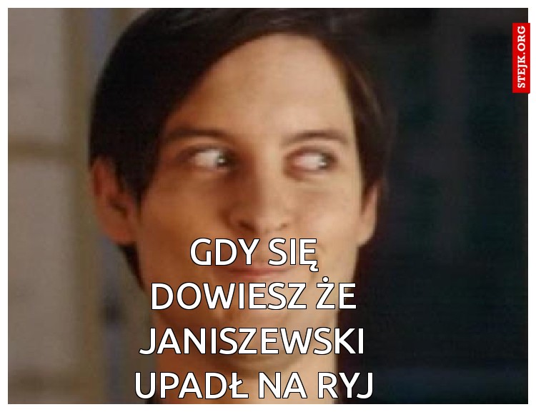 GDY SIĘ DOWIESZ ŻE JANISZEWSKI UPADŁ NA RYJ