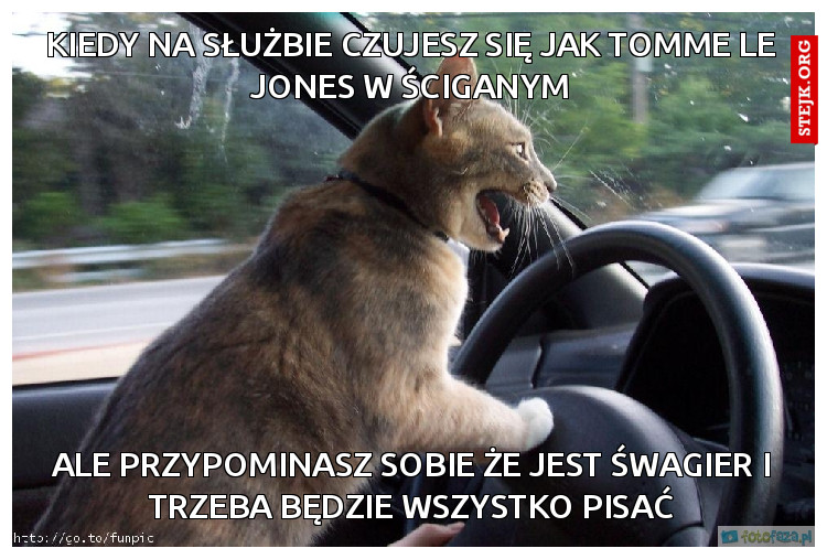 Kiedy na służbie czujesz się jak Tomme le Jones w ściganym