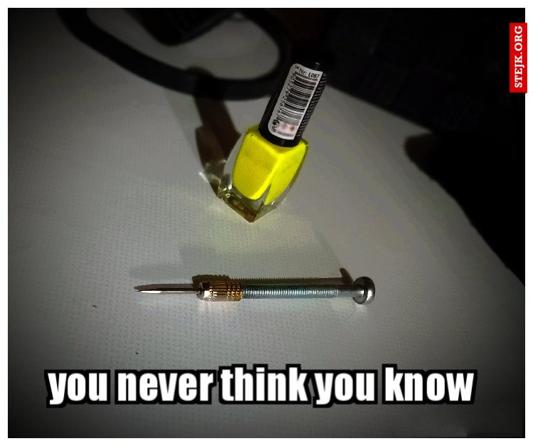 you never think you know 
