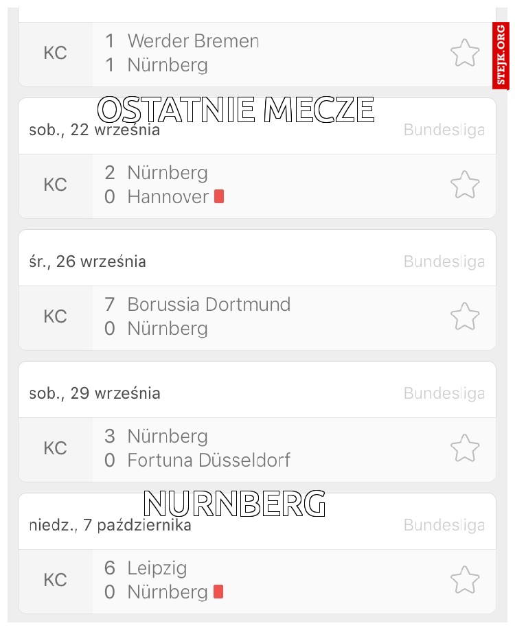 Ostatnie mecze