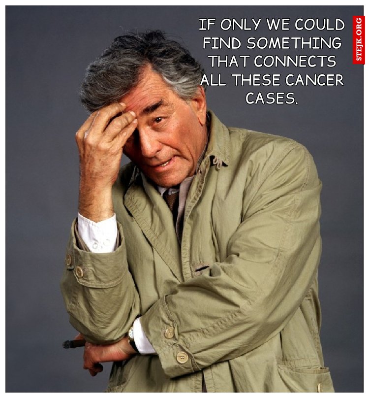If only we could find something that connects all these cancer cases.